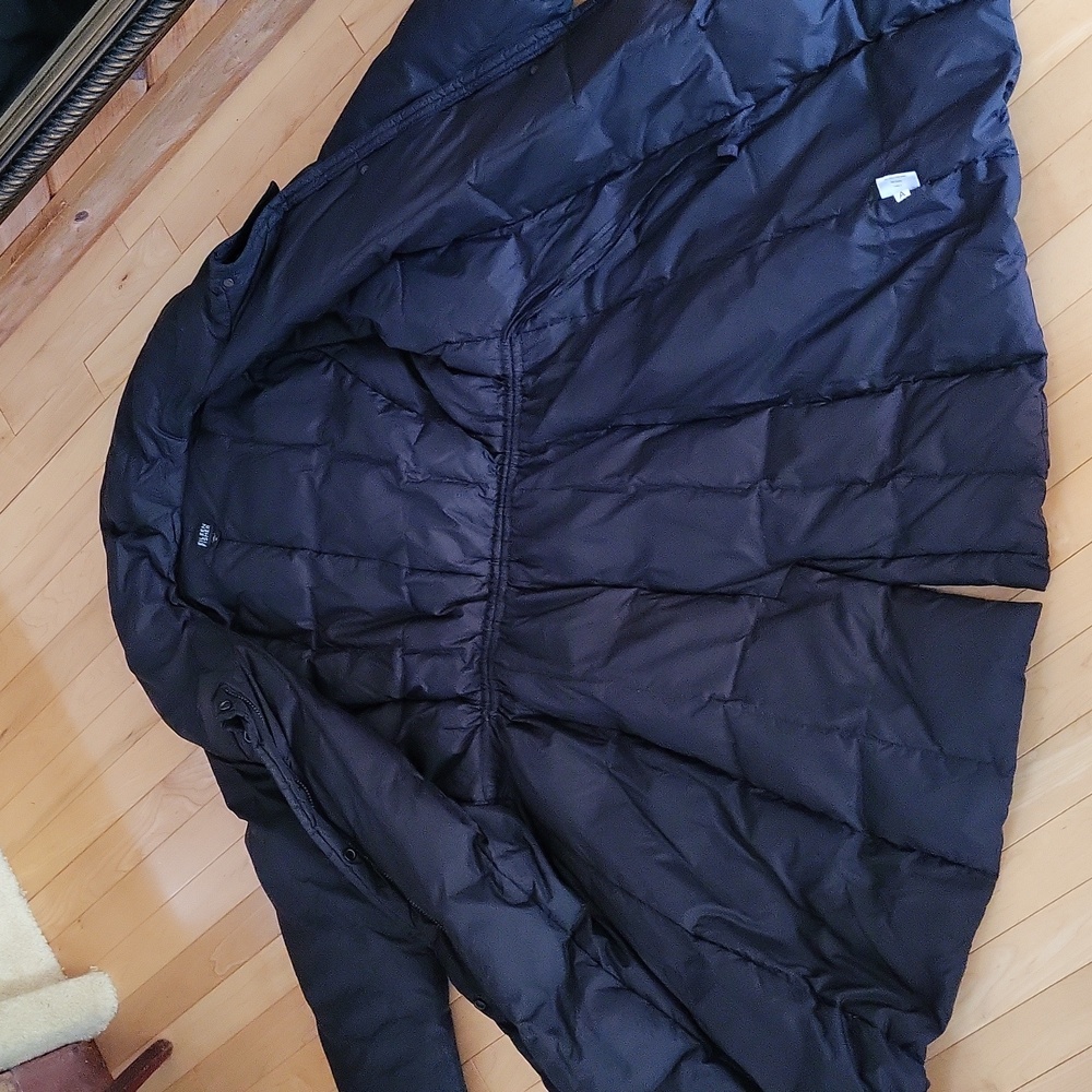 Eileen Fisher Women's Black Down Filled LongPuffer Coat Jacket Size XL